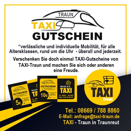 Taxi Traun |Traunreut - Taxi Gutschein